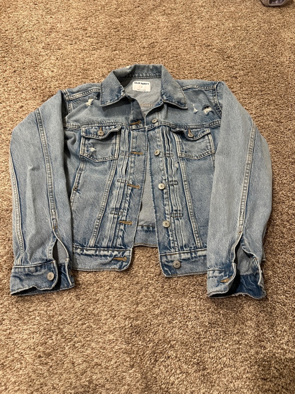 Old Navy Light Blue Distressed Jean Jacket